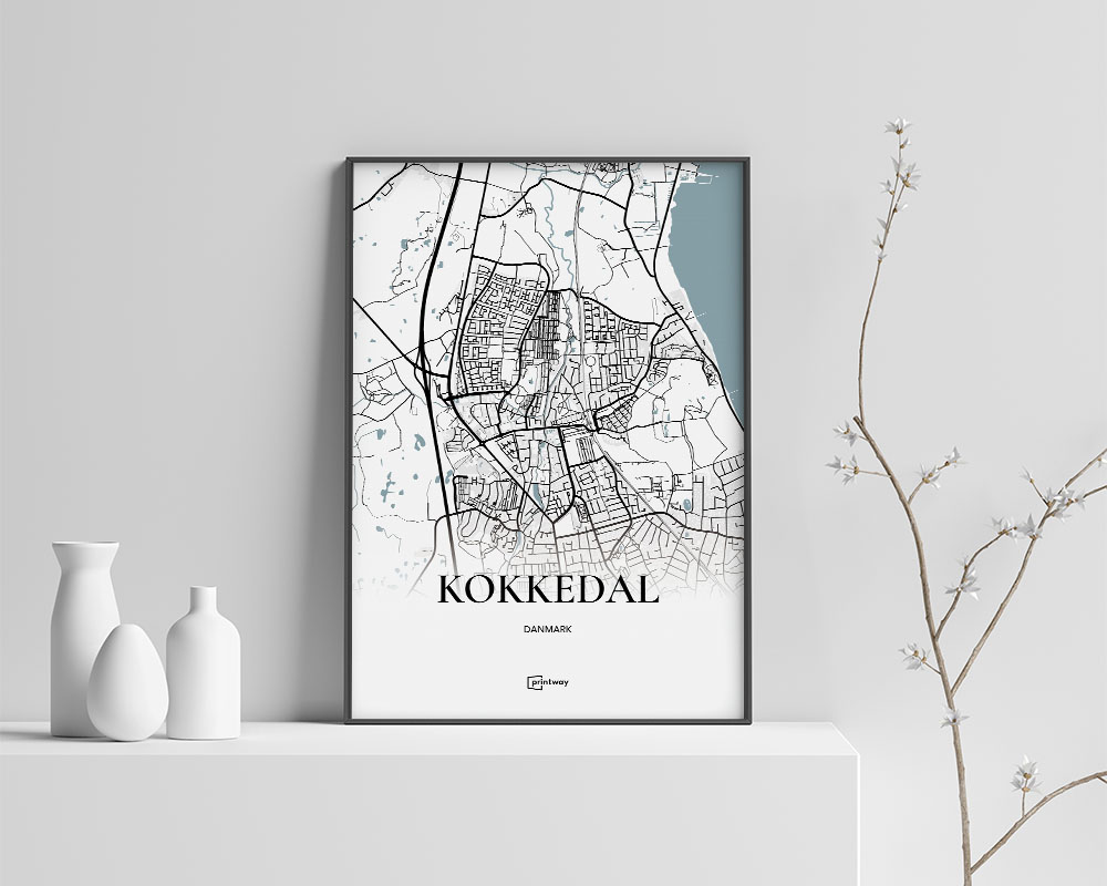 Kokkedal Bykort Plakat 60x84 cm – Stilrent Design til Hjemmet