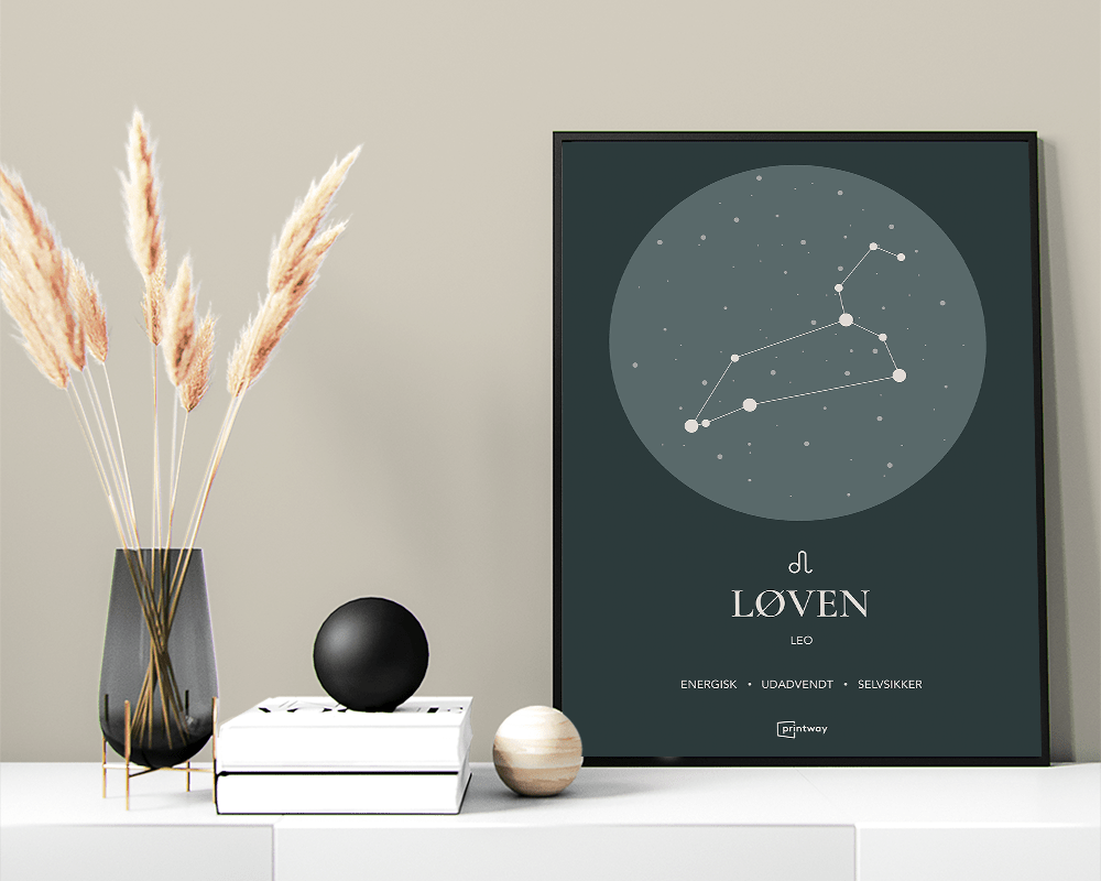 Løven Stjernetegn Plakat - Skovgrøn 50x70 cm Design