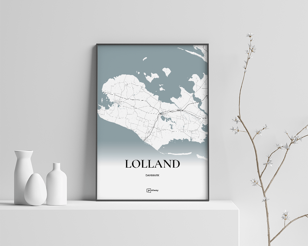 Lolland Bykort Plakat 21x30 cm - Stilrent Design
