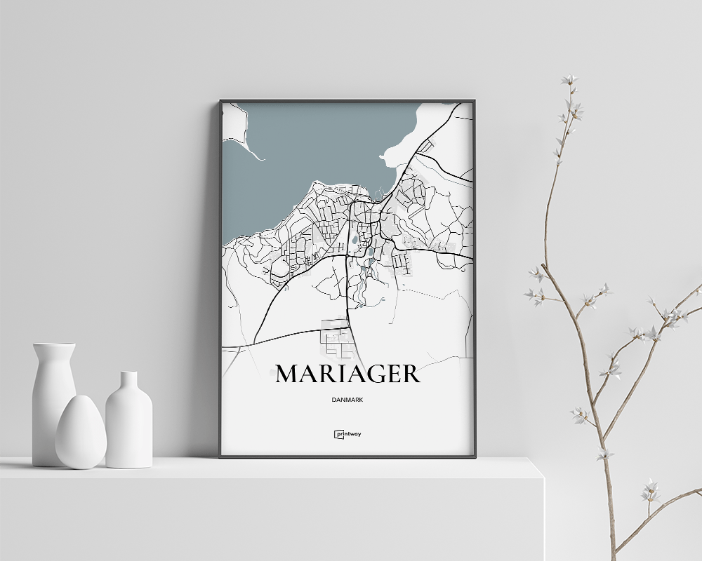 Mariager Bykort Plakat 21x30 cm - Stilrent Design