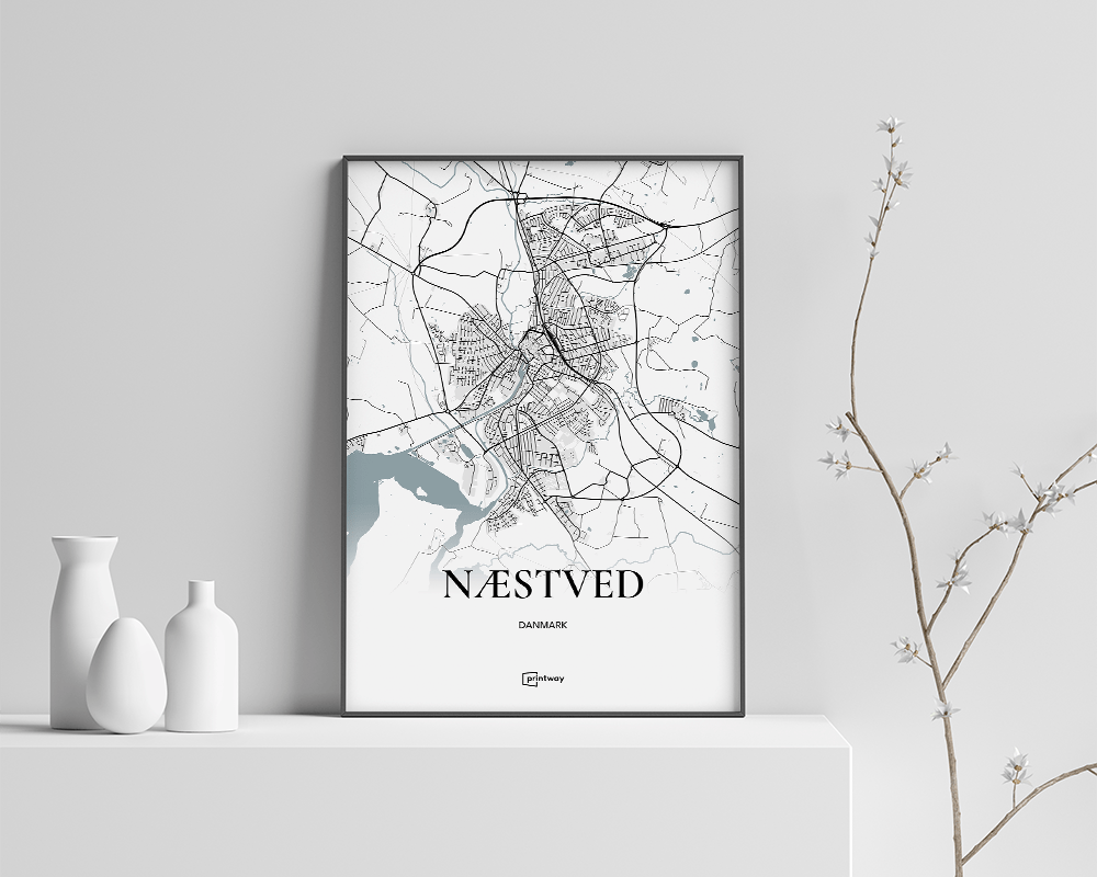 Næstved Bykort Plakat – Elegant Indretning til Dit Hjem