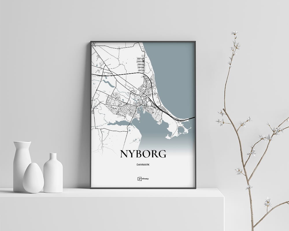 Nyborg Bykort Plakat 42x60 cm - Stilrent Design