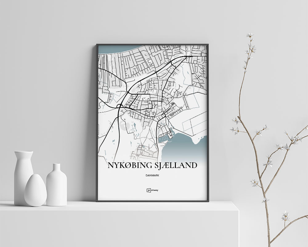Nykøbing Sjælland Bykort Plakat – Elegant A2 Design