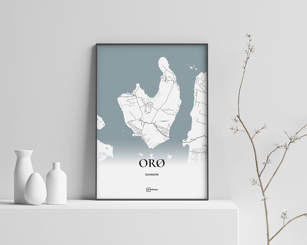 Orø Bykort Plakat – Elegant Minimalistisk Design A4
