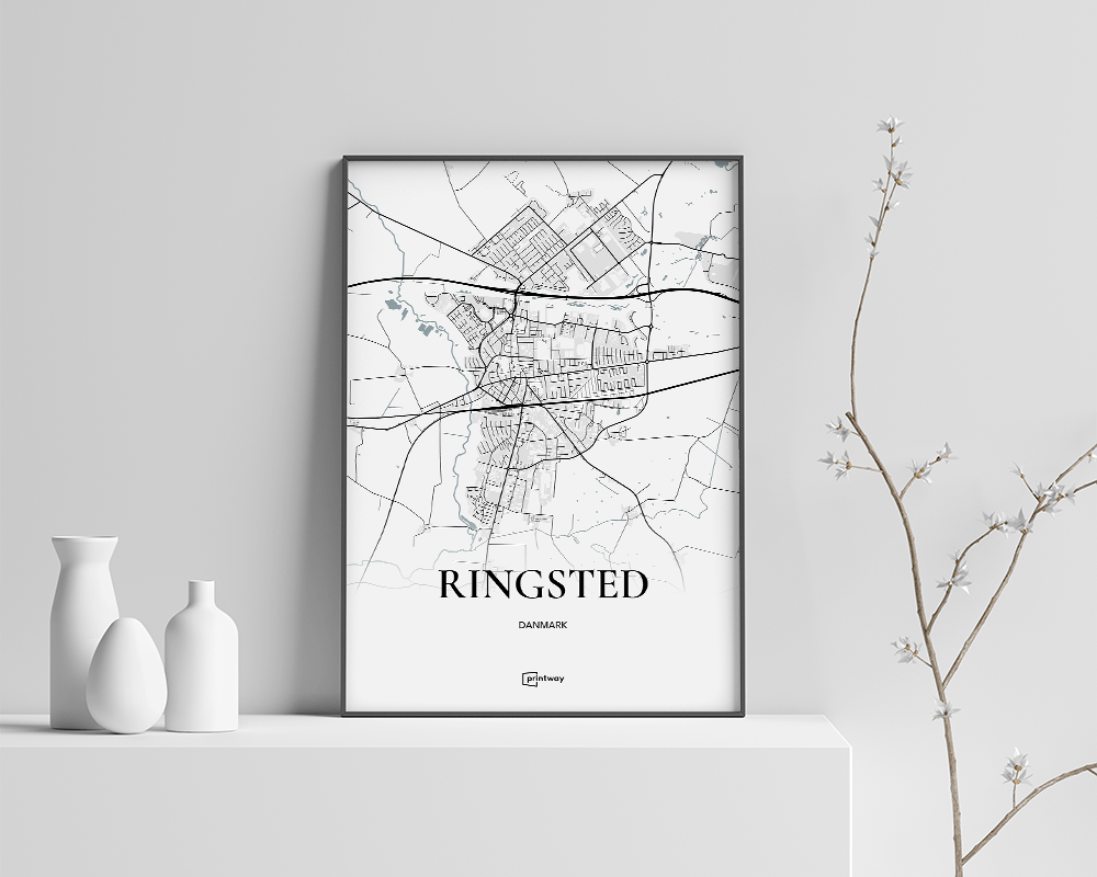 Ringsted Bykort Plakat 70x100 cm – Elegant Design