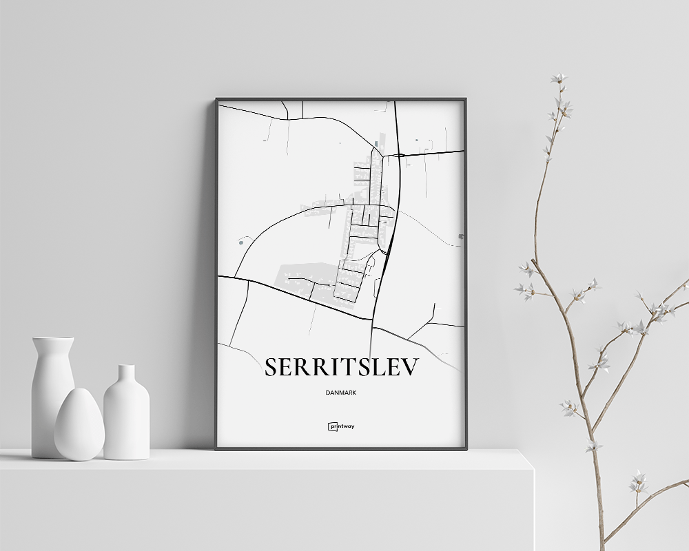 Serritslev Bykort Plakat 21x30 cm - Unik Design