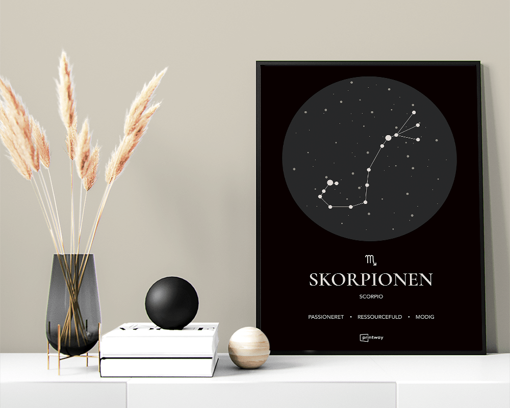 Skorpion Stjernetegn Plakat – Minimalistisk Design A1