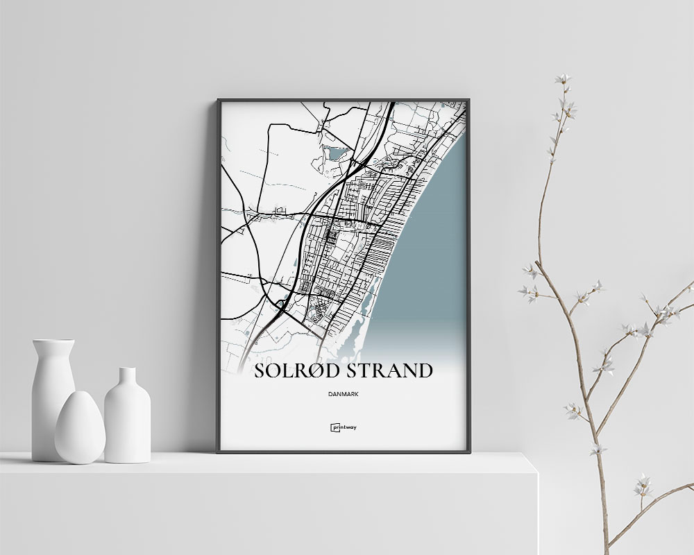 Solrød Strand Plakat A4 – Minimalistisk Design