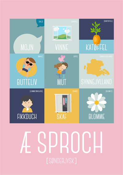 Æ Sproch Lyserød A5 Plakat – Butteliv Tilbud!