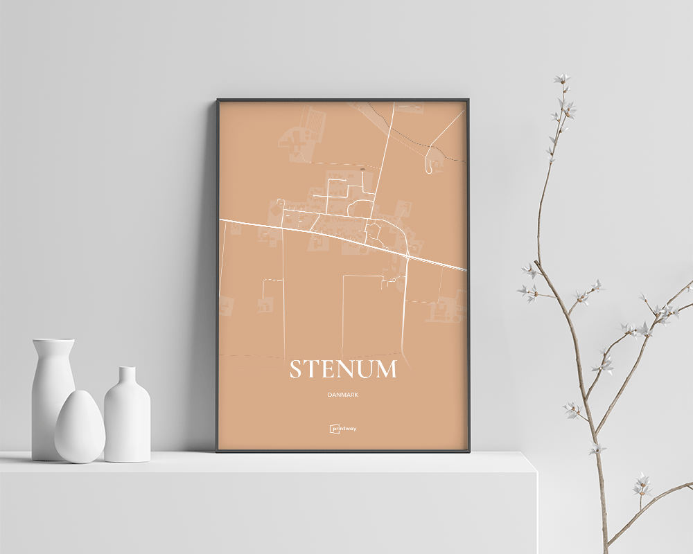Stenum Bykort Plakat i Guld - 70x100 cm (B1)