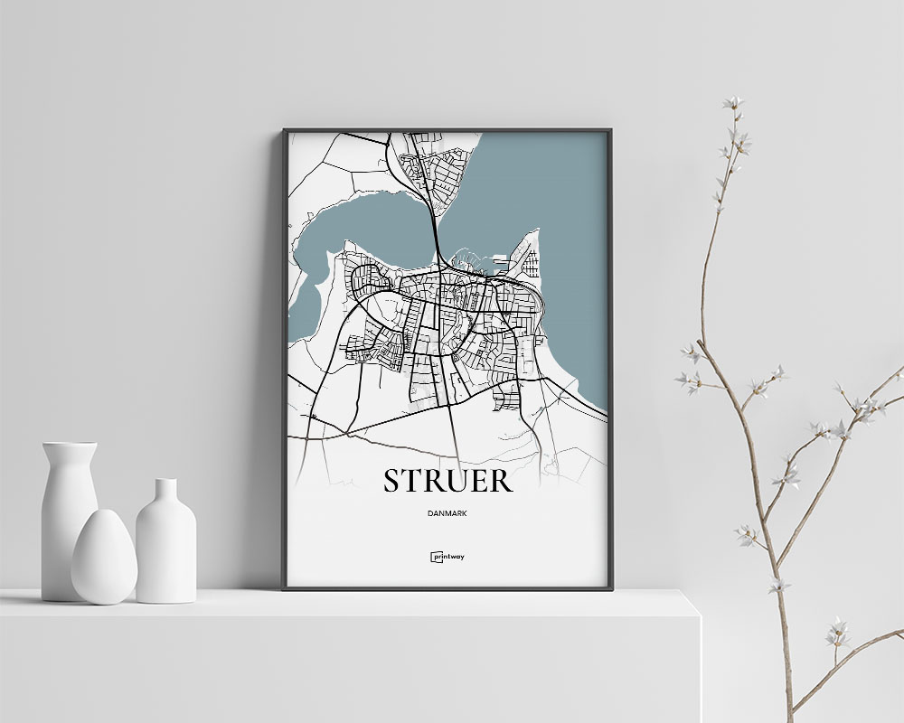 Struer Bykort Plakat 21x30 cm – Elegant Design til Hjemmet