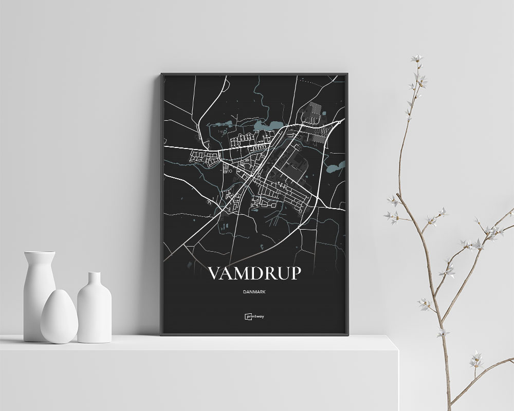 Vamdrup Bykort Plakat - Stilrent Design 70x100 cm