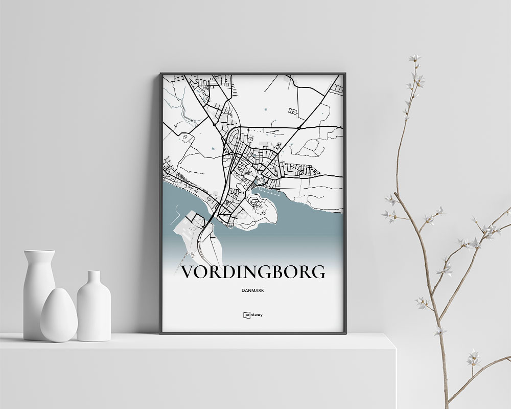 Vordingborg Bykort Plakat 60x84 cm - Stilrent Design