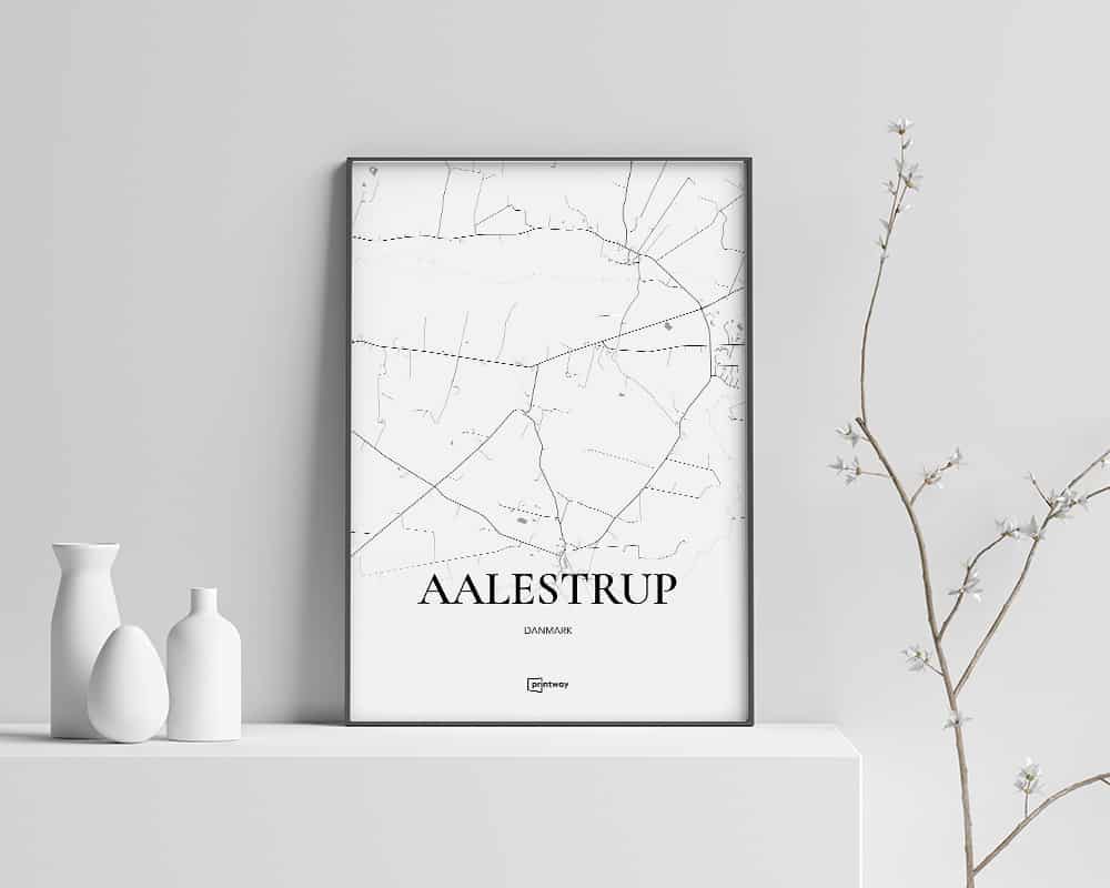 Aalestrup Plakat 21x30 cm – Minimalistisk Vægkunsttilbud