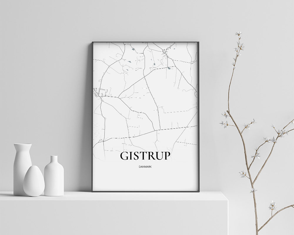 Gistrup Plakat 70x100 cm – Minimalistisk Kunst til Dit Hjem