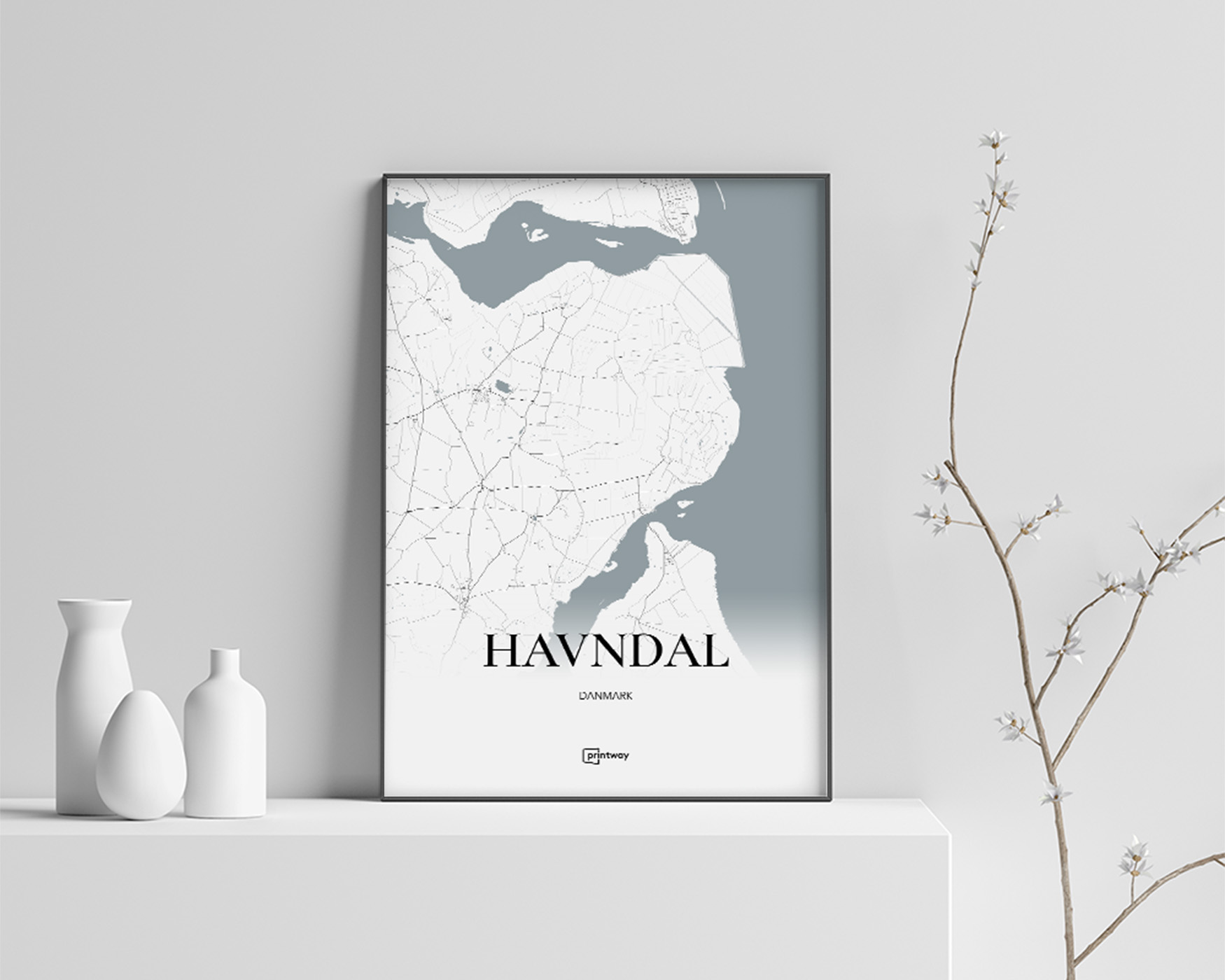 Havndal Plakat – Minimalistisk Bykort til Dit Hjem