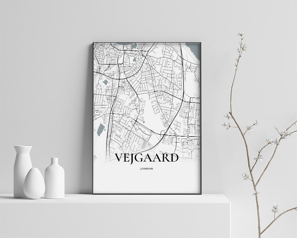 Vejgaard Bykort Plakat - Stilrent Design 60x84 cm