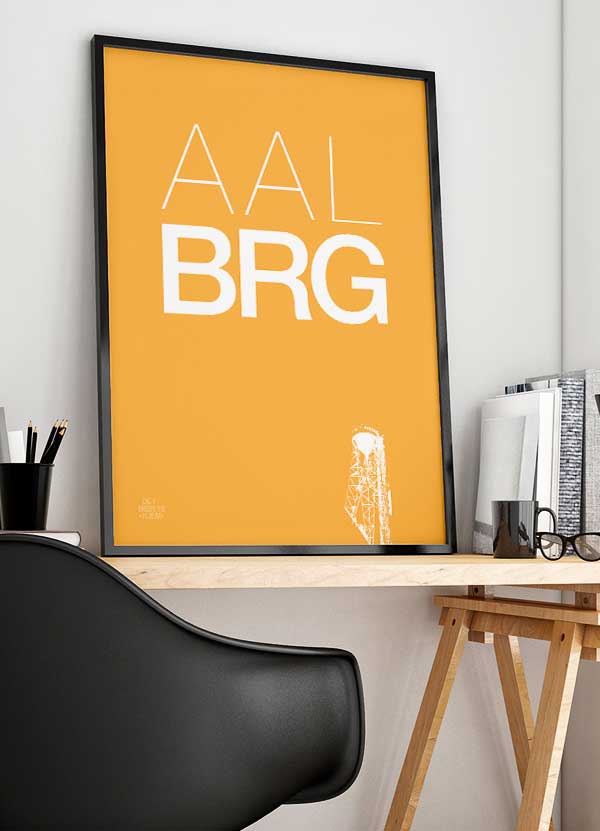 Aalborg Plakat med Aalborgtårnet – Grafisk Kunst til Stuen