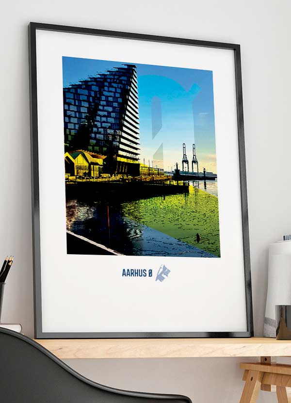 Aarhus Ø Plakat - Bassin 7 A4 - Liv og Farver!