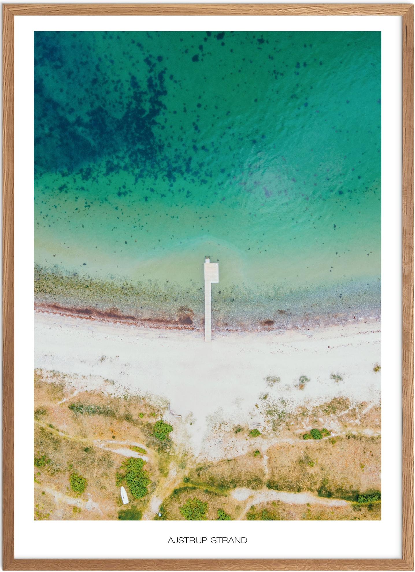 Naturplakat af Ajstrup Strand - Oplev Østjyllands Skønhed