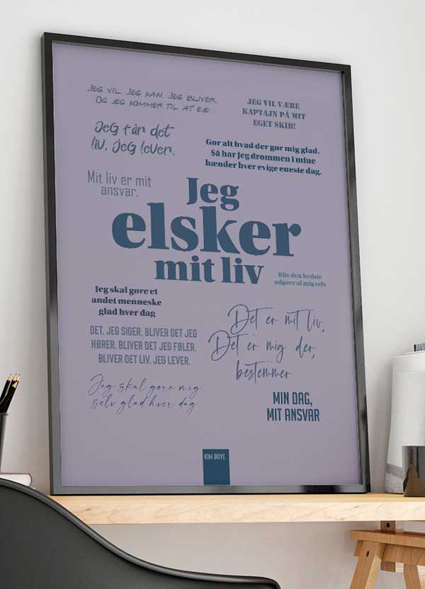 Inspirerende Lilla Citatplakat A4 fra Kim Boye