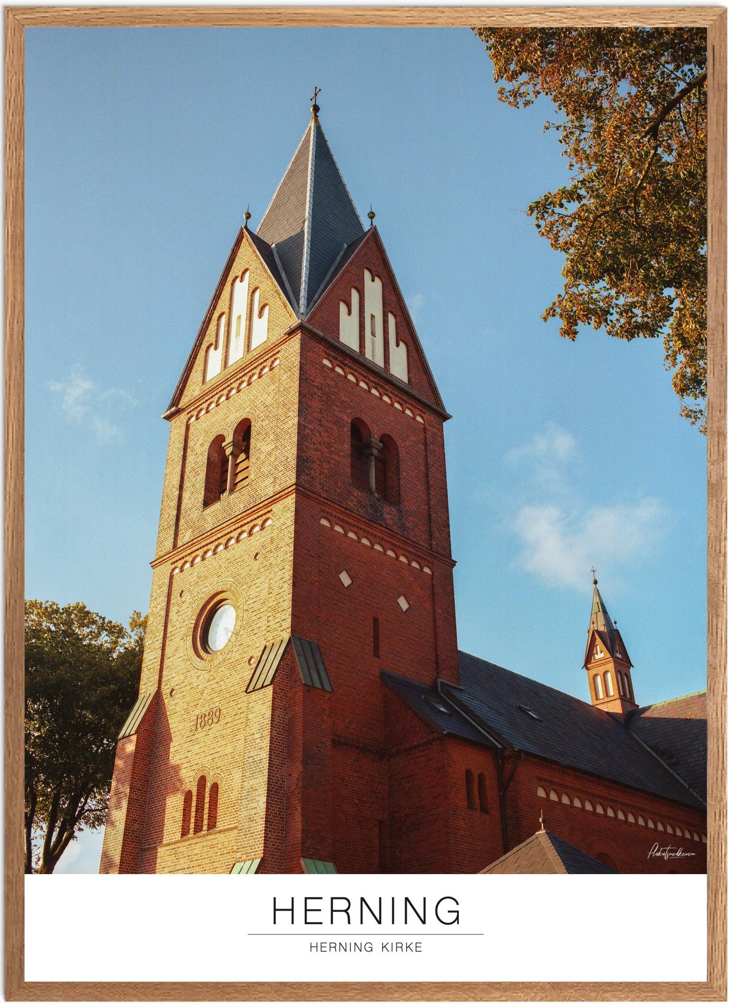 Plakat af Herning Kirke | Naturplakat til væggen