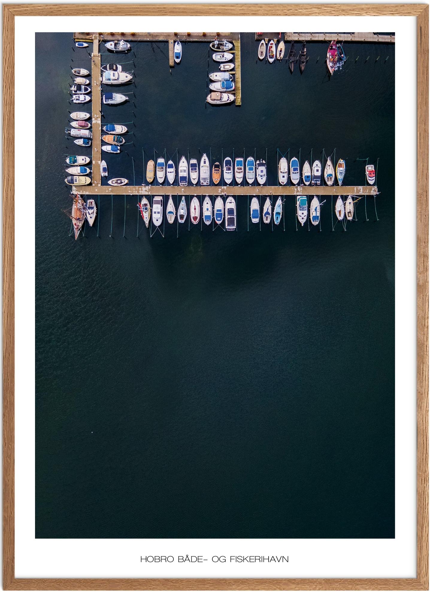 Naturplakat: Smuk plakat af Hobro Bådehavn