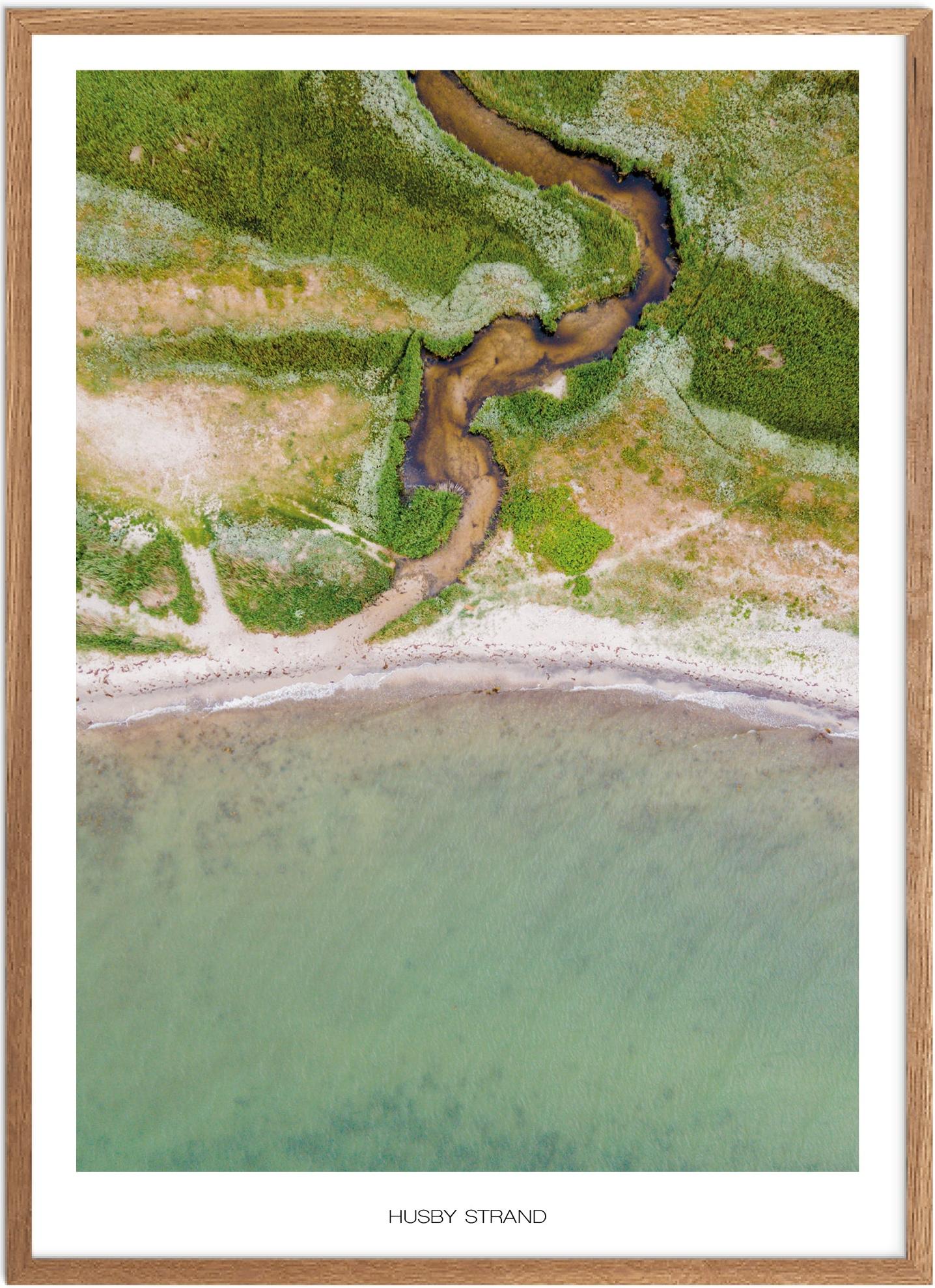 Plakat af Husby Strand | Naturplakat fra Plakatsnedkeren