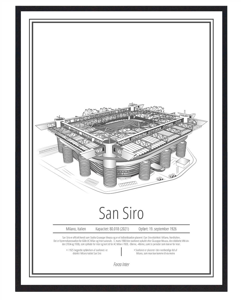 San Siro - Inter Milan Stadion Plakat til Fans