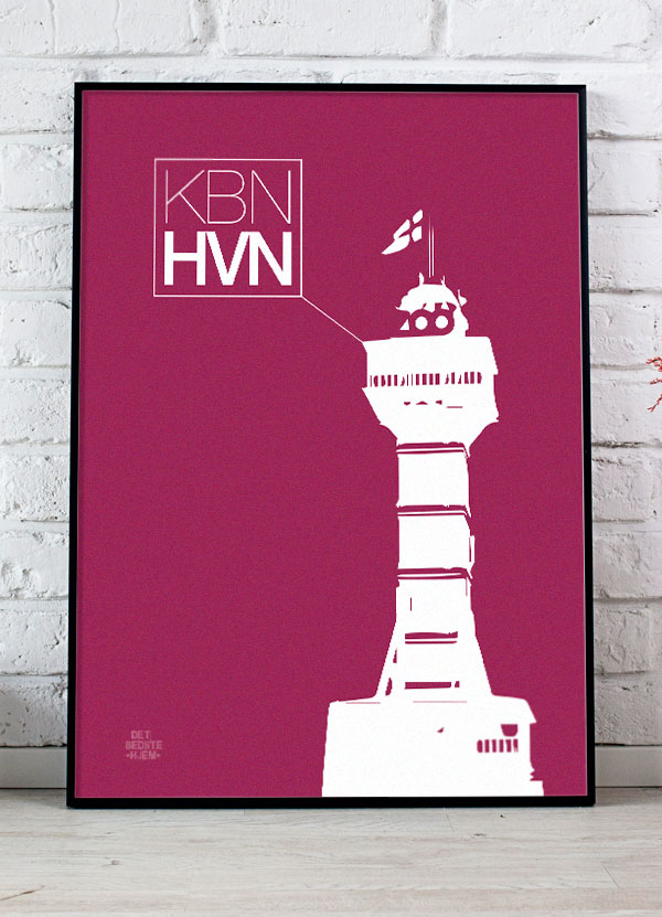 København Plakat med Zoo Tårnet - A4, Bordeaux Farve