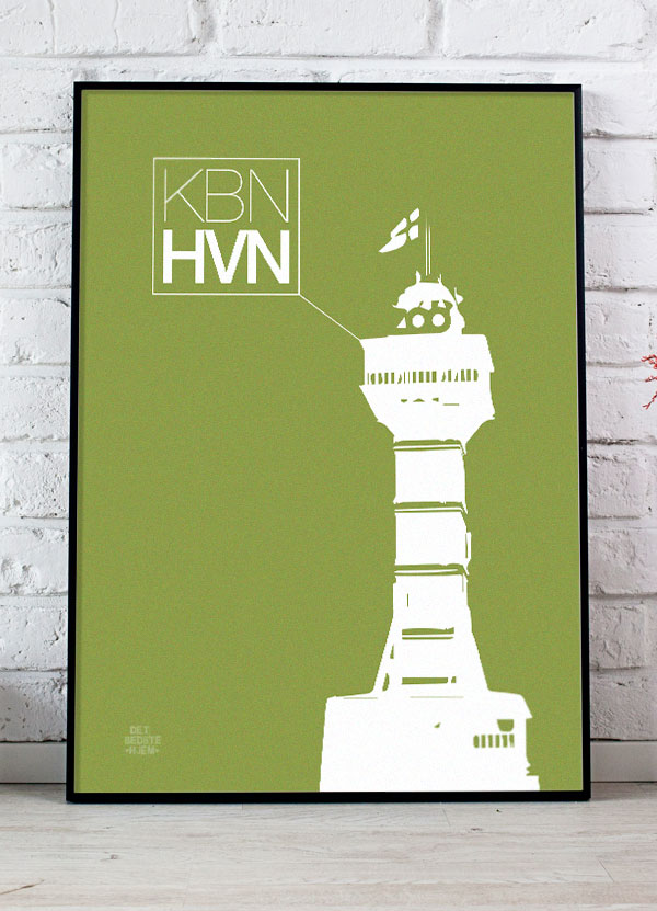København Zoo Tårn Plakat (Grøn) – A4, Kun Kr. 199,-