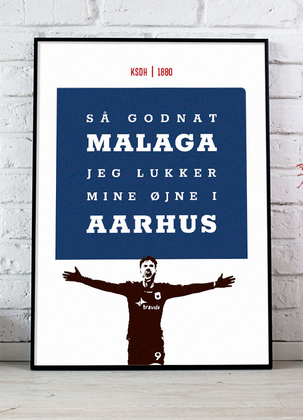 AGF Plakat - Malaga Patrick A4 - Fodboldplakat til Gave