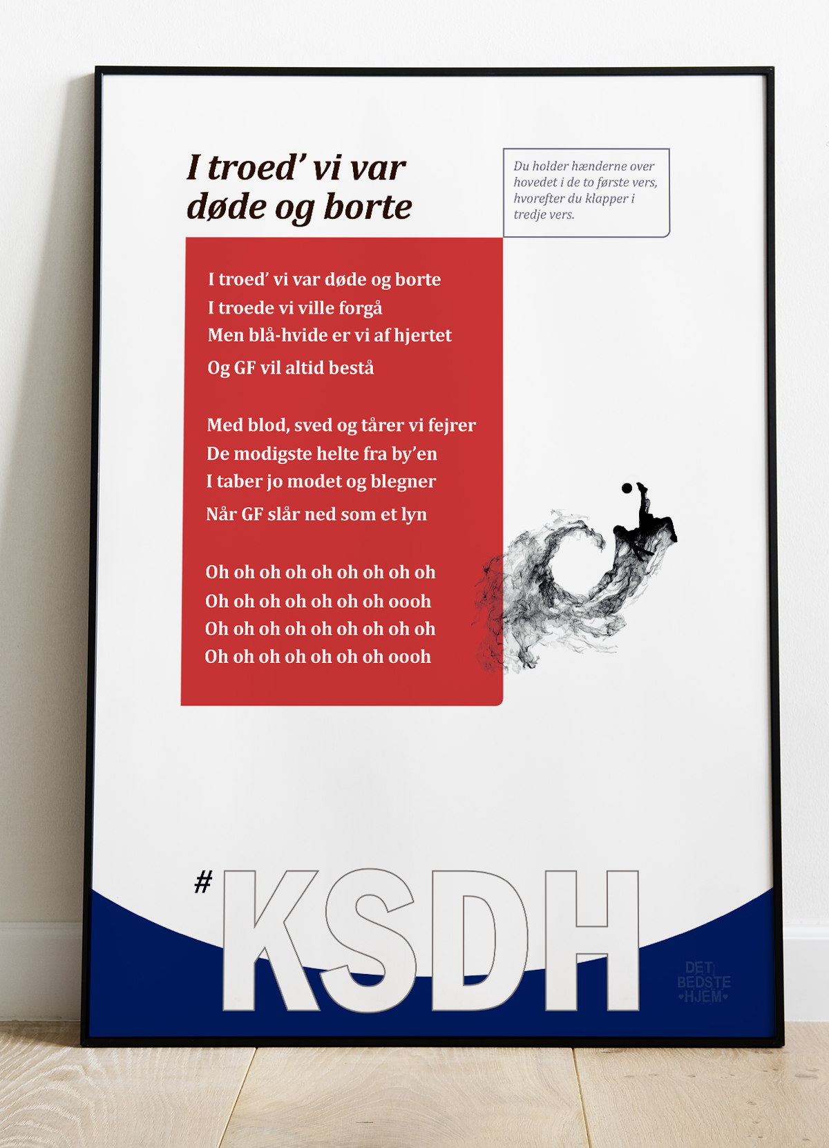Fansang Plakat - "I Troed Vi Var Døde Og Borte" Rød A4