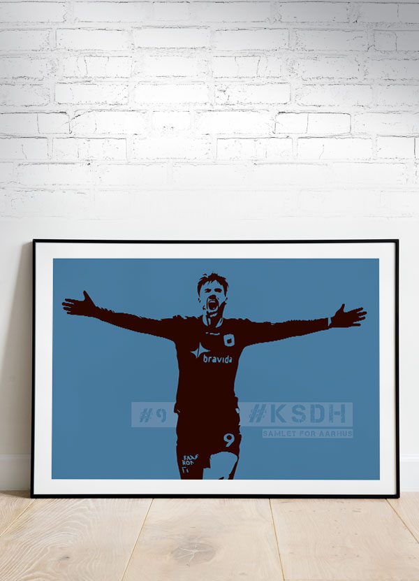 AGF Fodboldplakat Nr. 9 - Blå A4 til Fans af AGF!