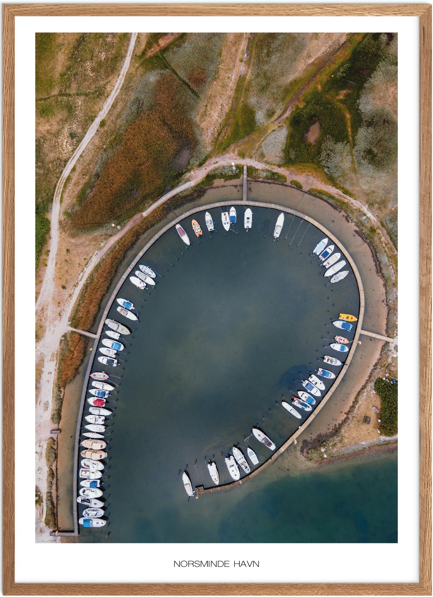 Naturplakat af Norsminde Havn - Unik plakat til væggen