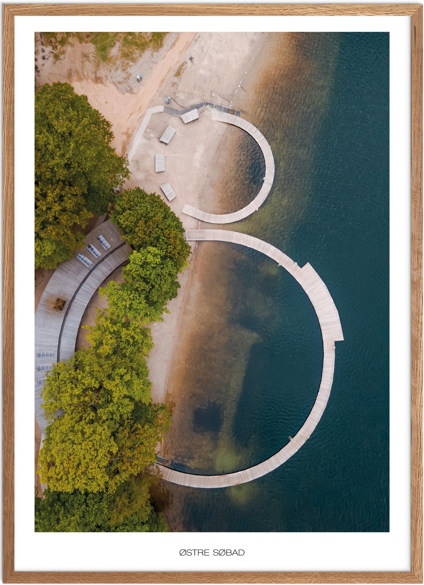 Plakat af Østre Søbad | Naturplakat fra Østjylland