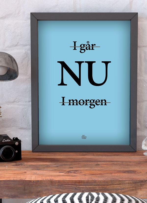Inspirerende Plakat: Igår, Nu, I Morgen (Blå) A4