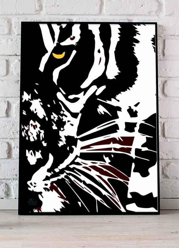 Gul Tiger-Øje Plakat - A4 Format til 199 kr.