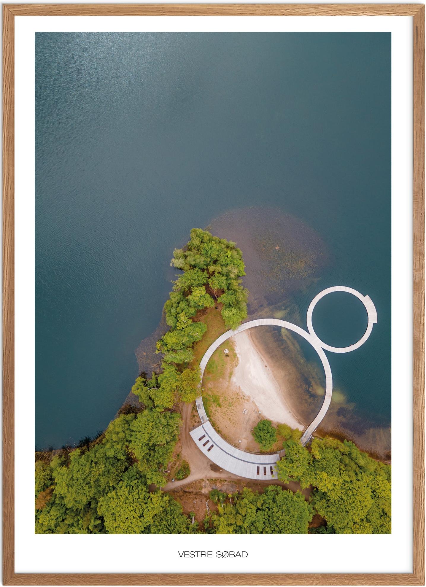 Plakat af Vestre Søbad - Naturplakat fra Østjylland