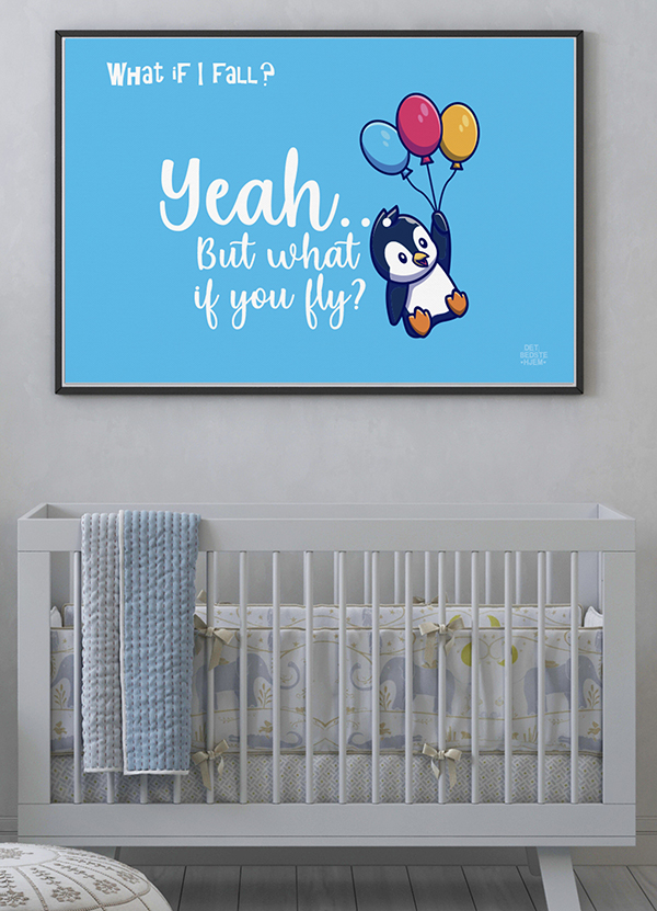 Inspirerende "What If I Fall" Plakat - A4 Format 199 kr.