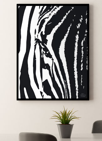 Zebra Plakat A4 - Unik Kunst til Dit Hjem, Kun 199 kr.