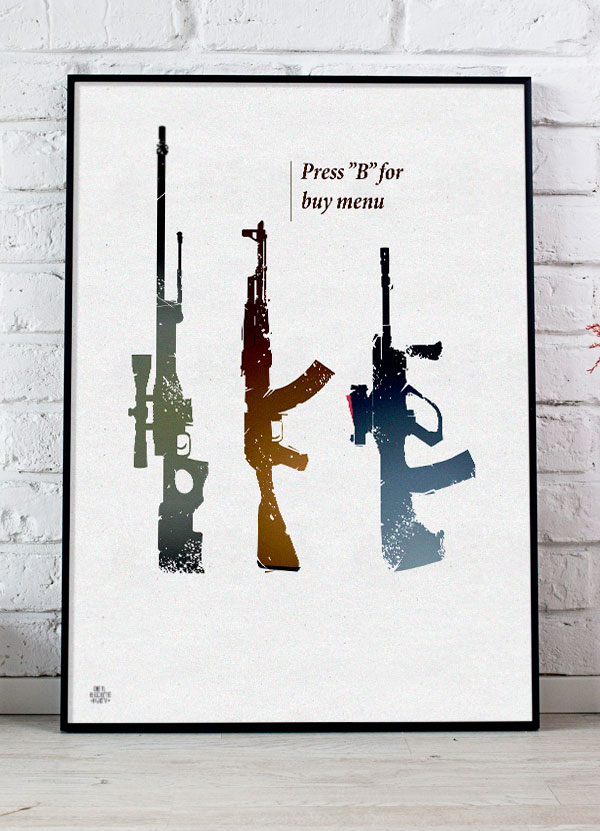 CSGO Gamer Plakat - Press B - Vægdekoration til Gamere