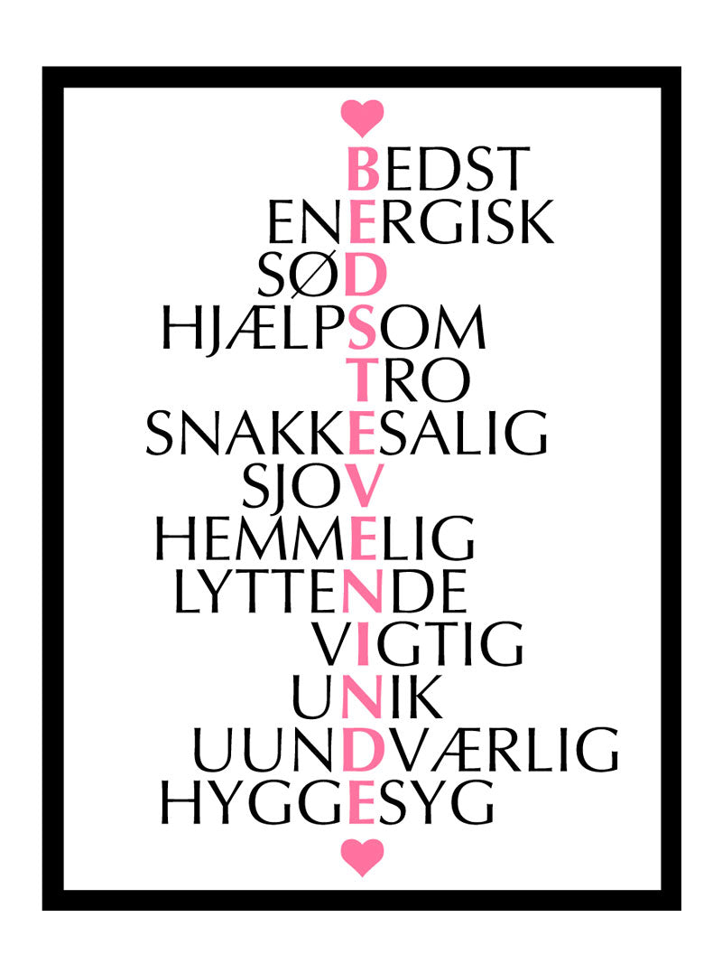 Bedste veninde plakat