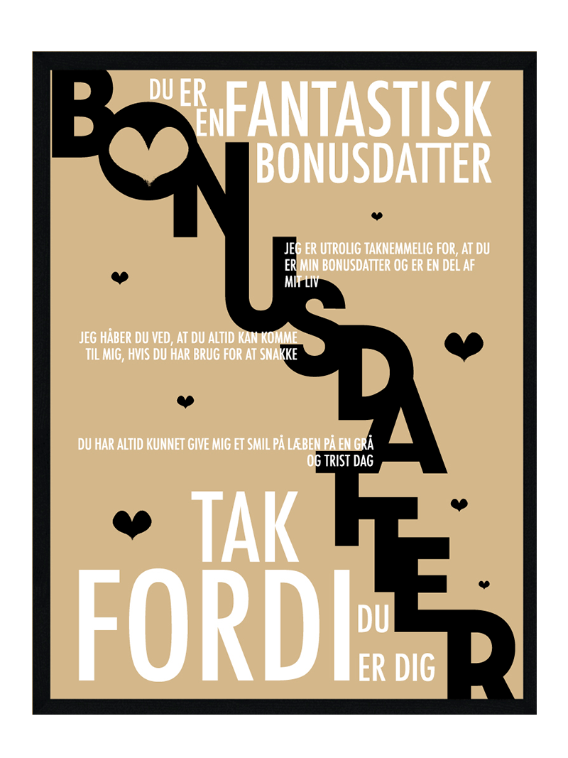 Bonusdatter plakat - Personlig plakat