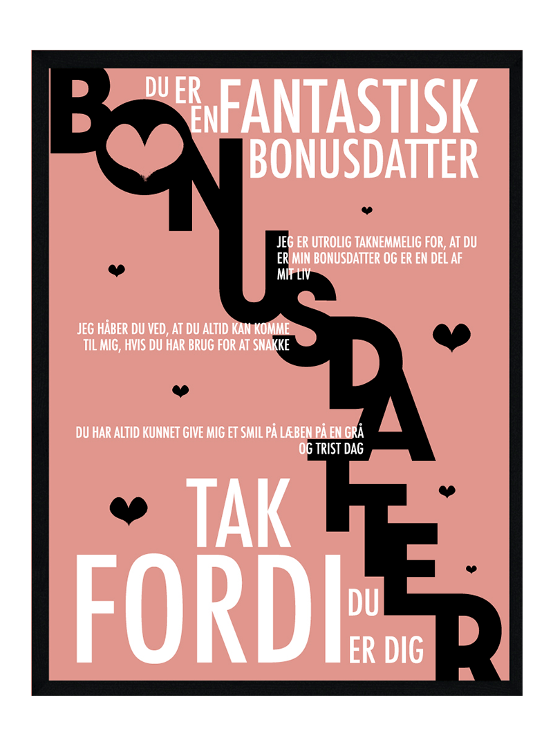 Bonusdatter plakat - Personlig plakat