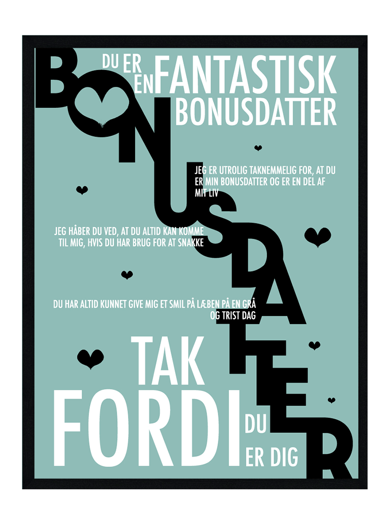Bonusdatter plakat - Personlig plakat