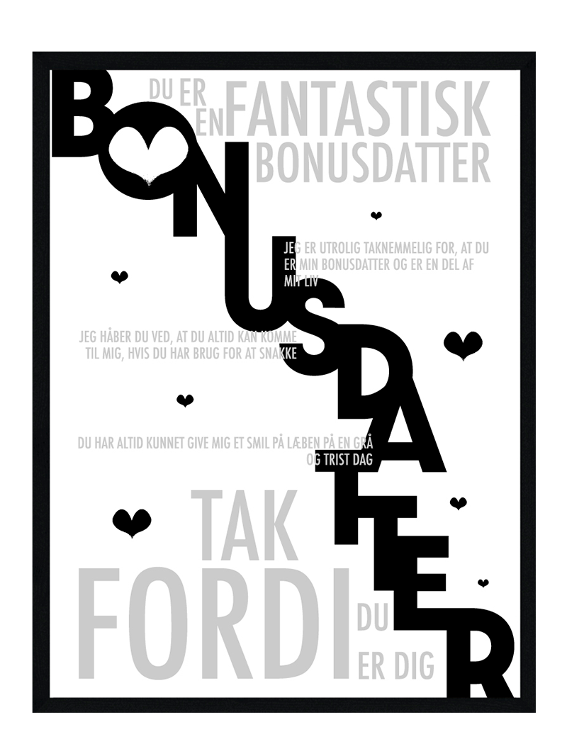 Bonusdatter plakat - Personlig plakat