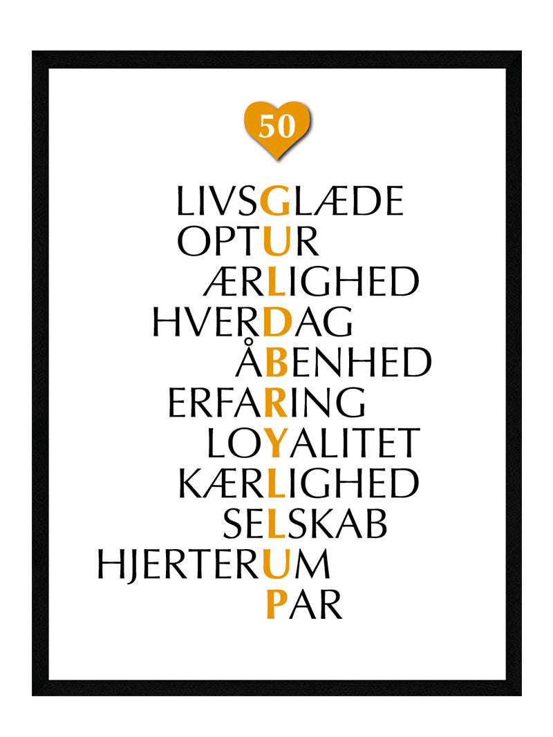 Guldbryllup citat plakat