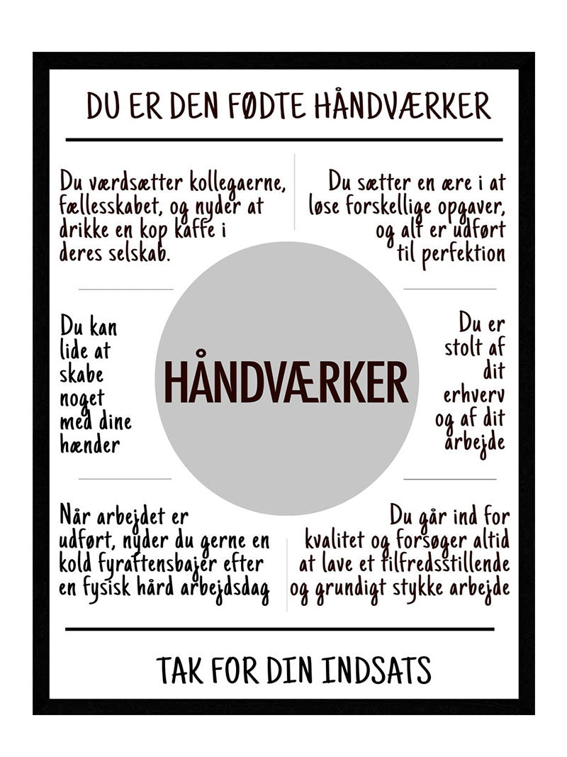 Handværker plakat