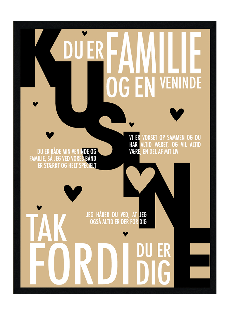 Kusine plakat - Personlig plakat